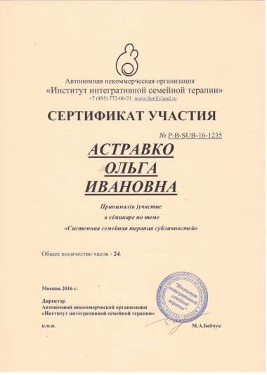 ИИСТ Системная семейная терапия субличностей
